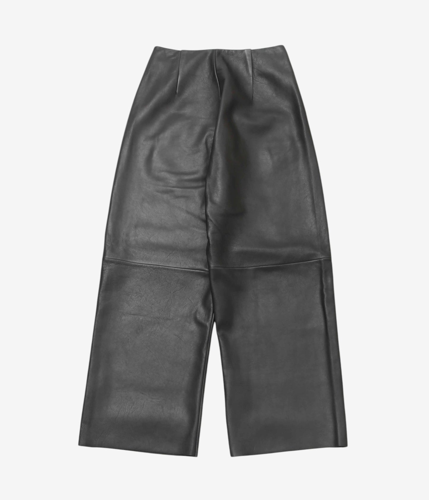 GABRIELA COLL GARMENTS ''NO.249 LEATHER FULL TROUSERS'' (BLACK)