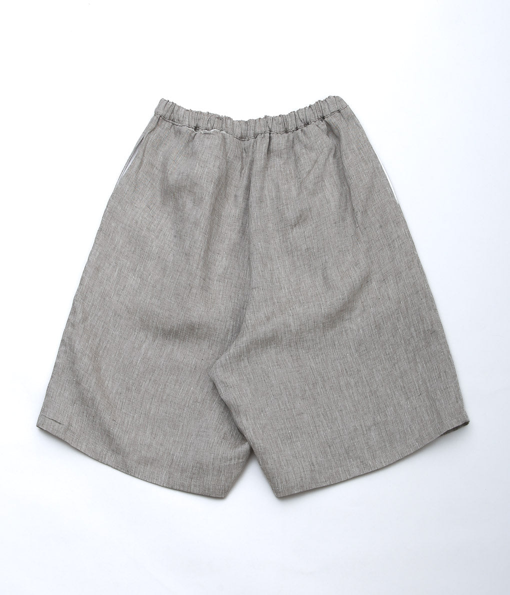 GABRIELA COLL GARMENTS ''NO.259 LINEN SHORT TROUSERS'' (GREY MELANGE)