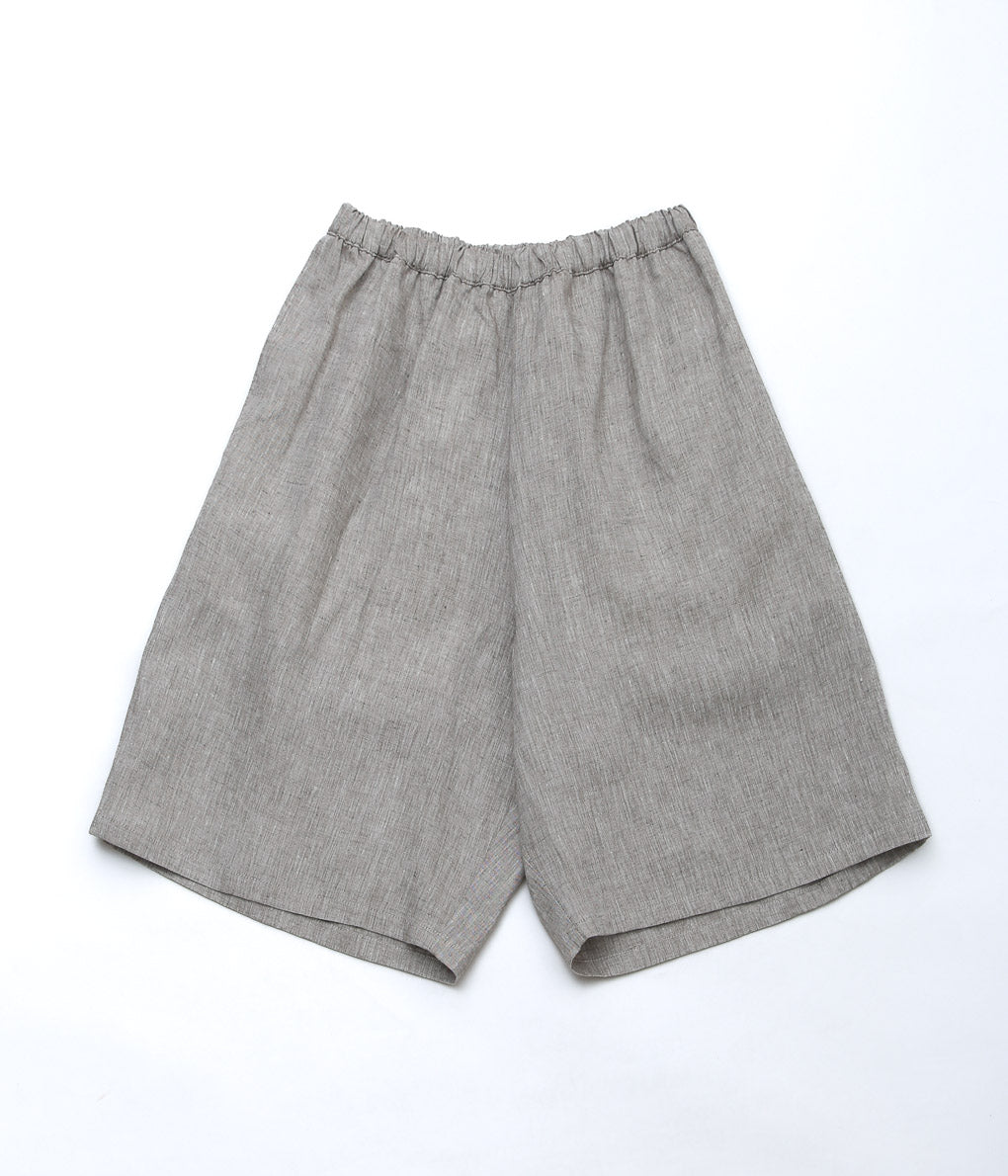 GABRIELA COLL GARMENTS ''NO.259 LINEN SHORT TROUSERS'' (GREY MELANGE)