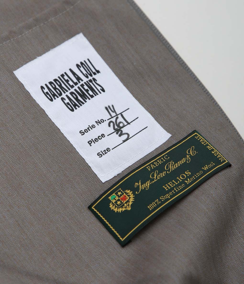 GABRIELA COLL GARMENTS ''NO.261 SUMMER WOOL ZIPPER JACKET'' (GREY HERRINGBONE)