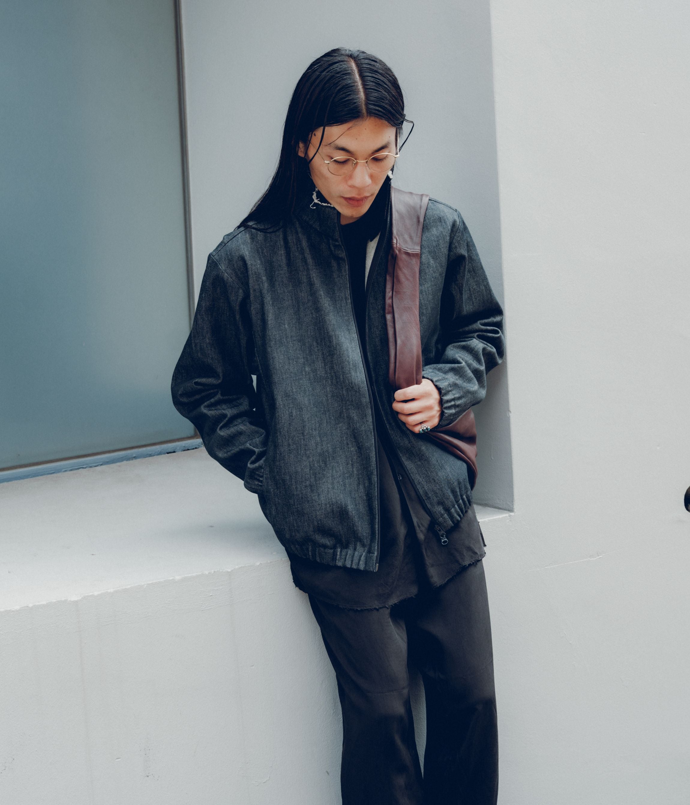 GABRIELA COLL GARMENTS ''NO.261 ZIPPER JACKET''(BLACK DENIM