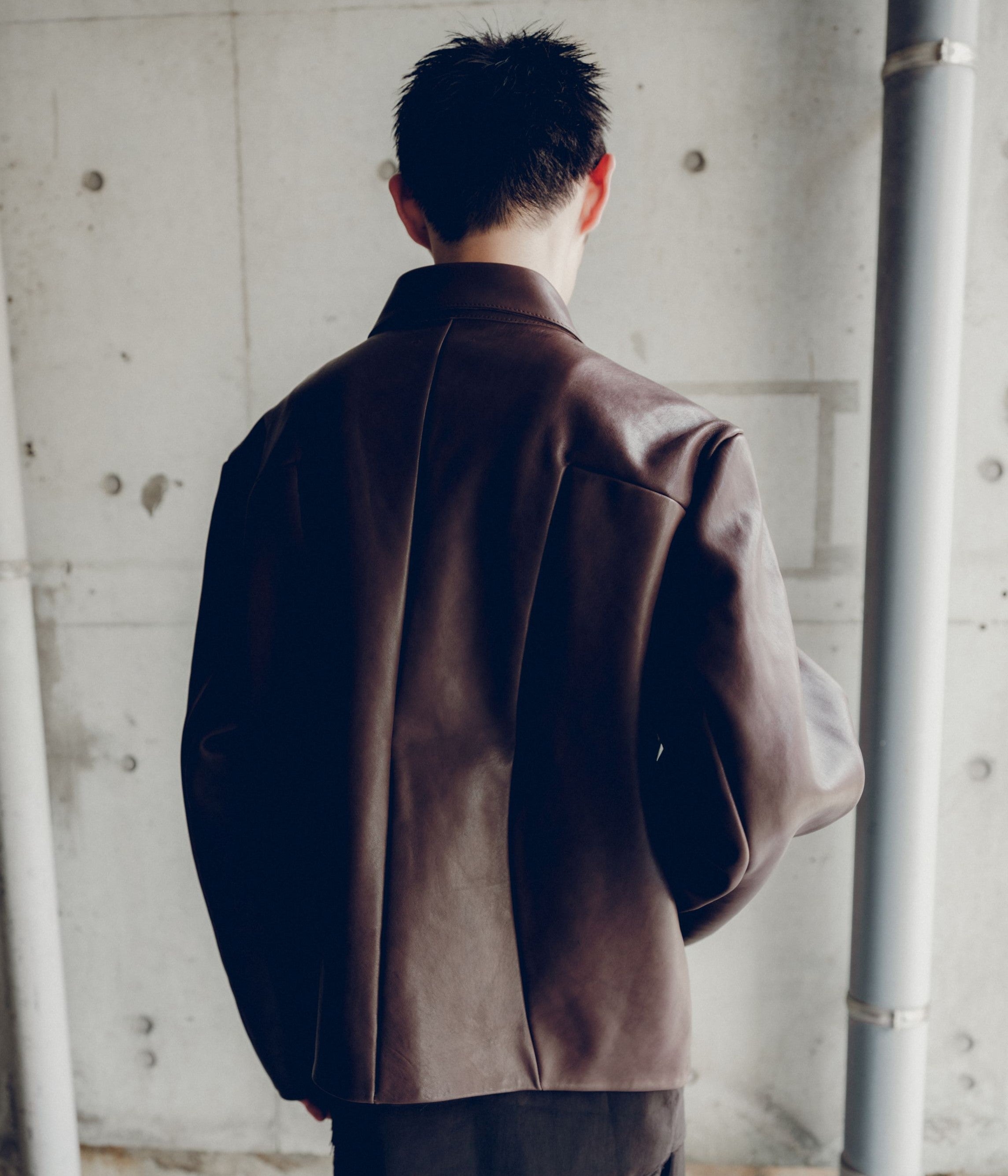GABRIELA COLL GARMENTS ''NO.285 LEATHER POCKET JACKET ''(BROWN