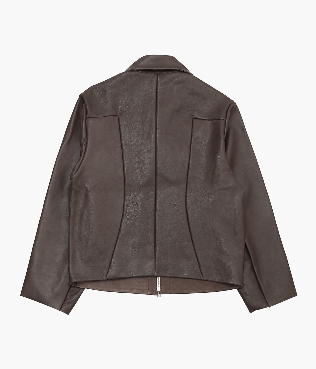 GABRIELA COLL GARMENTS ''NO.285 LEATHER POCKET JACKET'' (BROWN