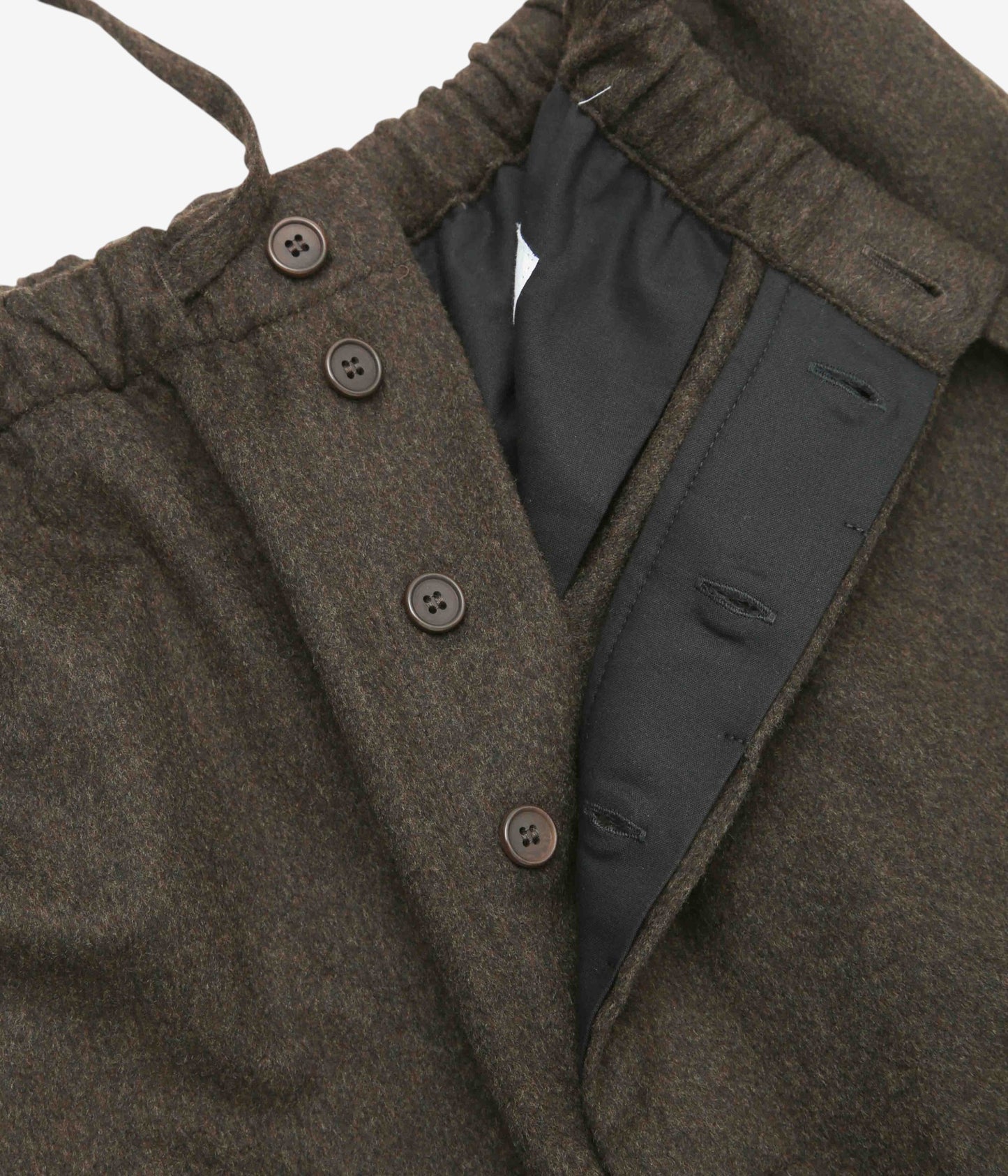 GABRIELA COLL GARMENTS "NO.288 HEAVY WOOL DRAWSTRING TROUSERS" (BROWN)