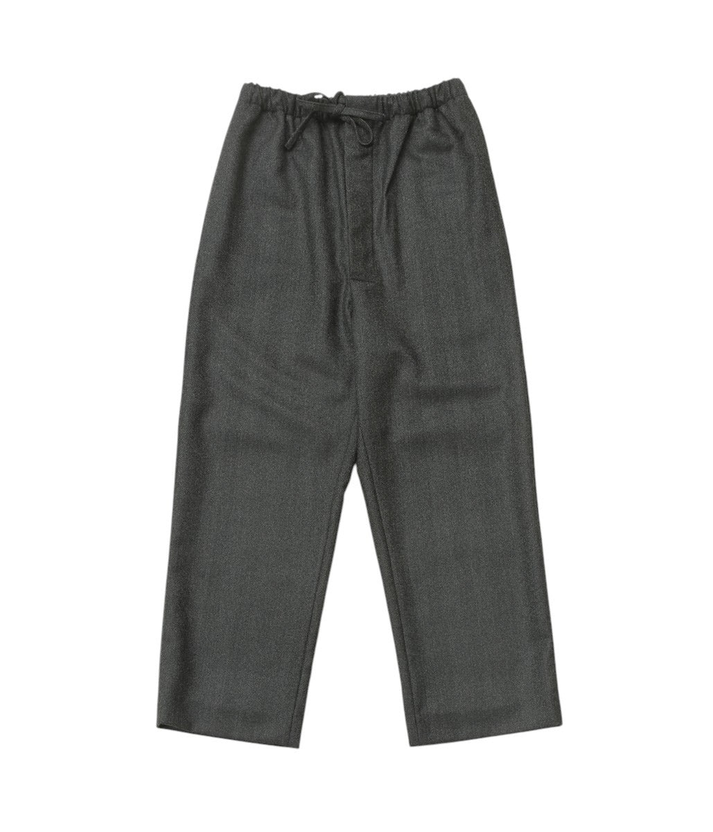 GABRIELA COLL GARMENTS ''NO.288 SPECIAL WOOL DRAWSTRING TROUSERS'' (GREY HERRINGBONE)