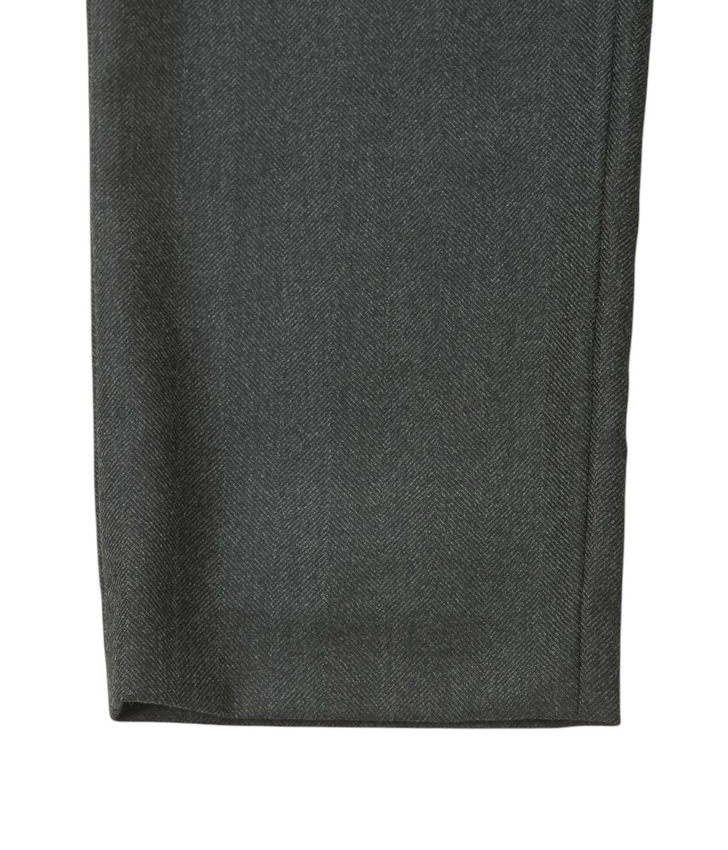 GABRIELA COLL GARMENTS ''NO.288 SPECIAL WOOL DRAWSTRING TROUSERS'' (GREY HERRINGBONE)