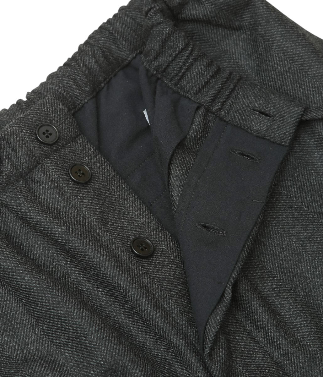 GABRIELA COLL GARMENTS ''NO.288 SPECIAL WOOL DRAWSTRING TROUSERS'' (GREY HERRINGBONE)