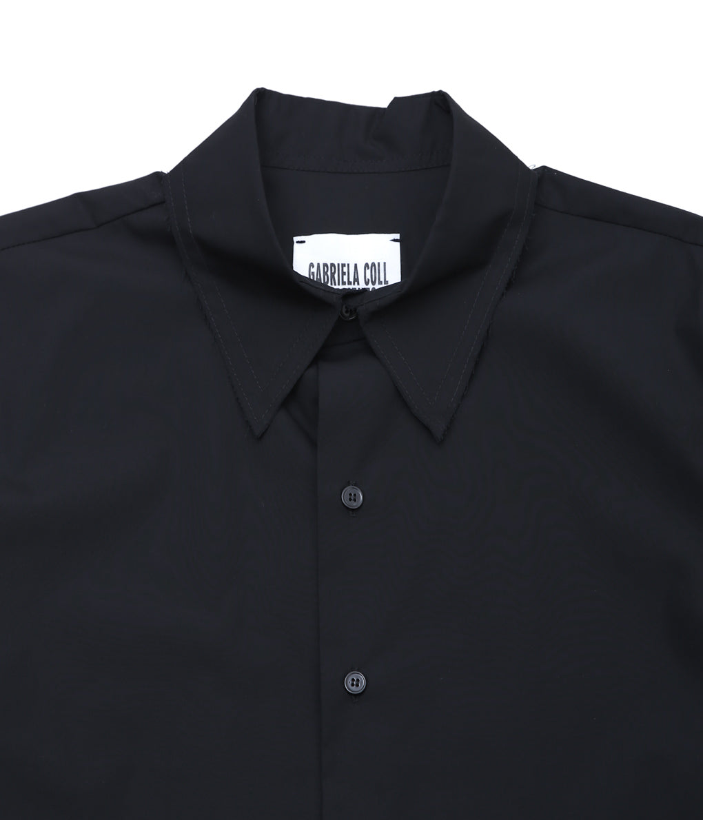 GABRIELA COLL GARMENTS ''NO.307 POPLIN SHORT SLEEVE SHIRT ''(BLACK)