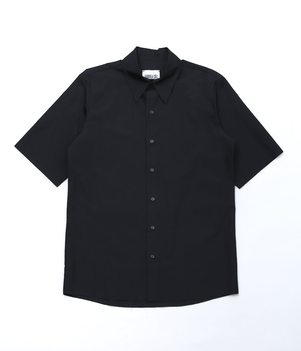 GABRIELA COLL GARMENTS ''NO.307 POPLIN SHORT SLEEVE SHIRT ''(BLACK)