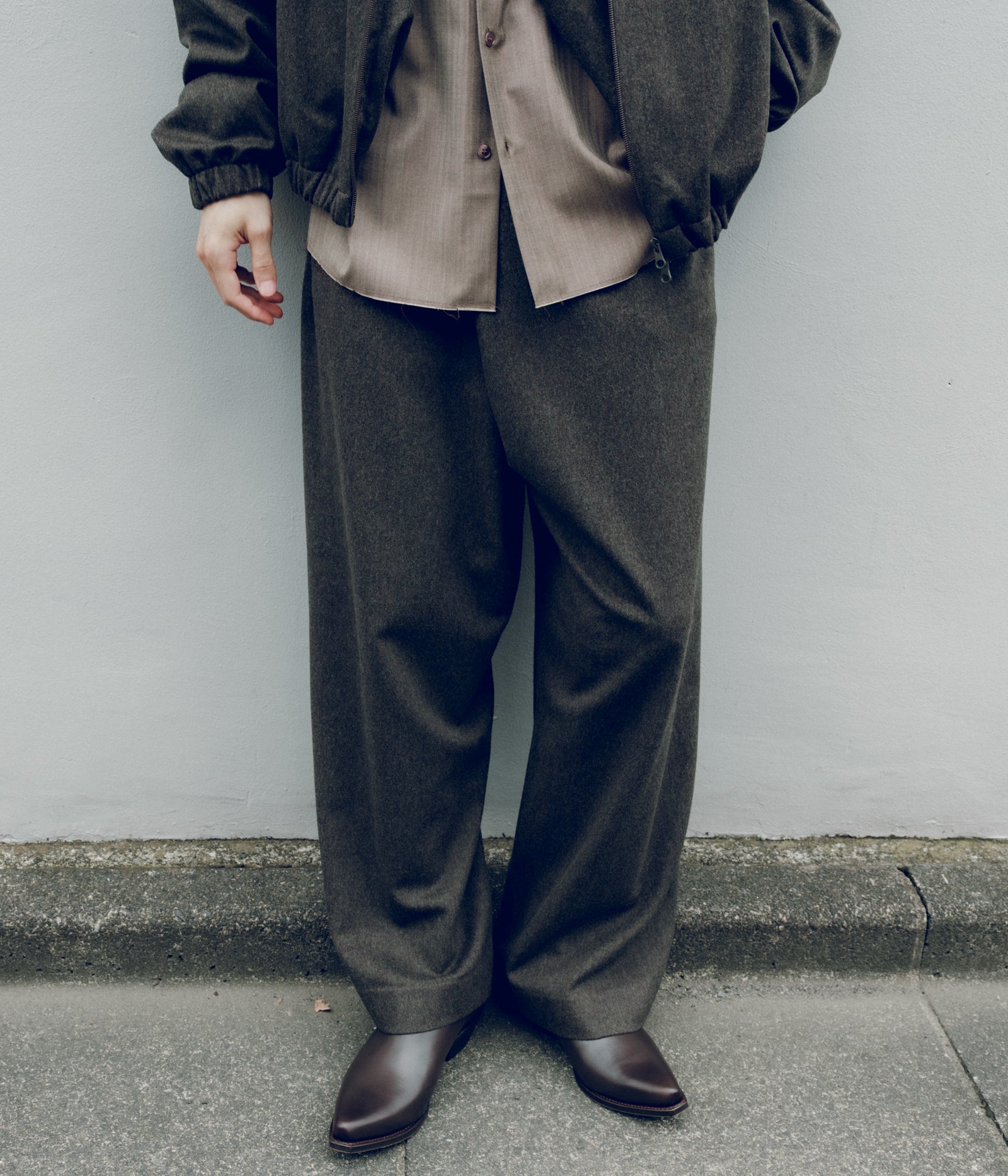 GABRIELA COLL GARMENTS ''NO.310 HEAVY WOOL CROSSED TROUSERS