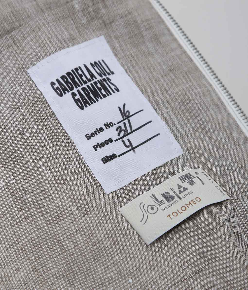 GABRIELA COLL GARMENTS ''NO.311 LINEN POCKET ZIPPER JACKET'' (GREY MELANGE)