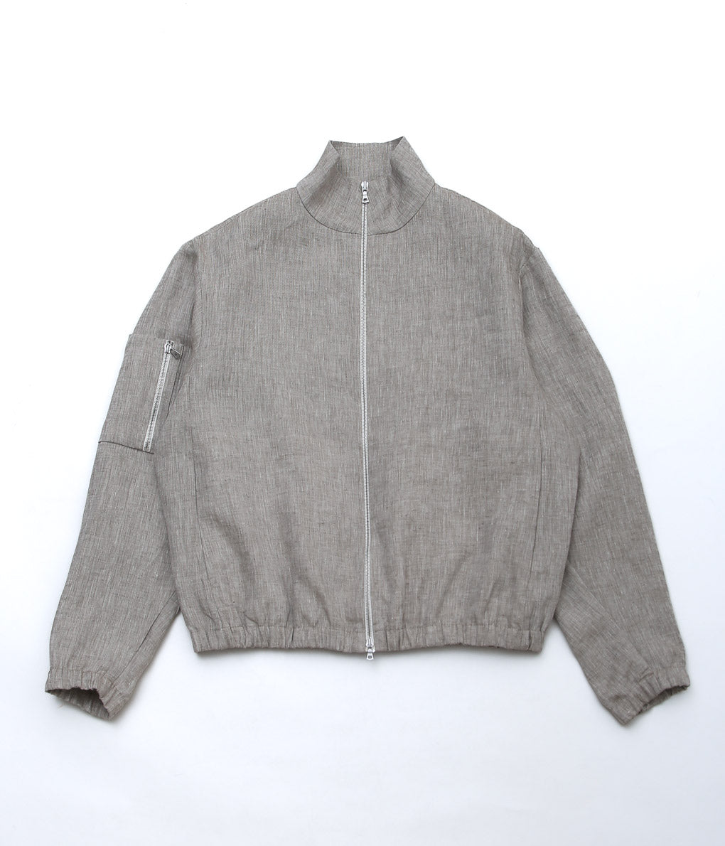 GABRIELA COLL GARMENTS ''NO.311 LINEN POCKET ZIPPER JACKET'' (GREY MELANGE)