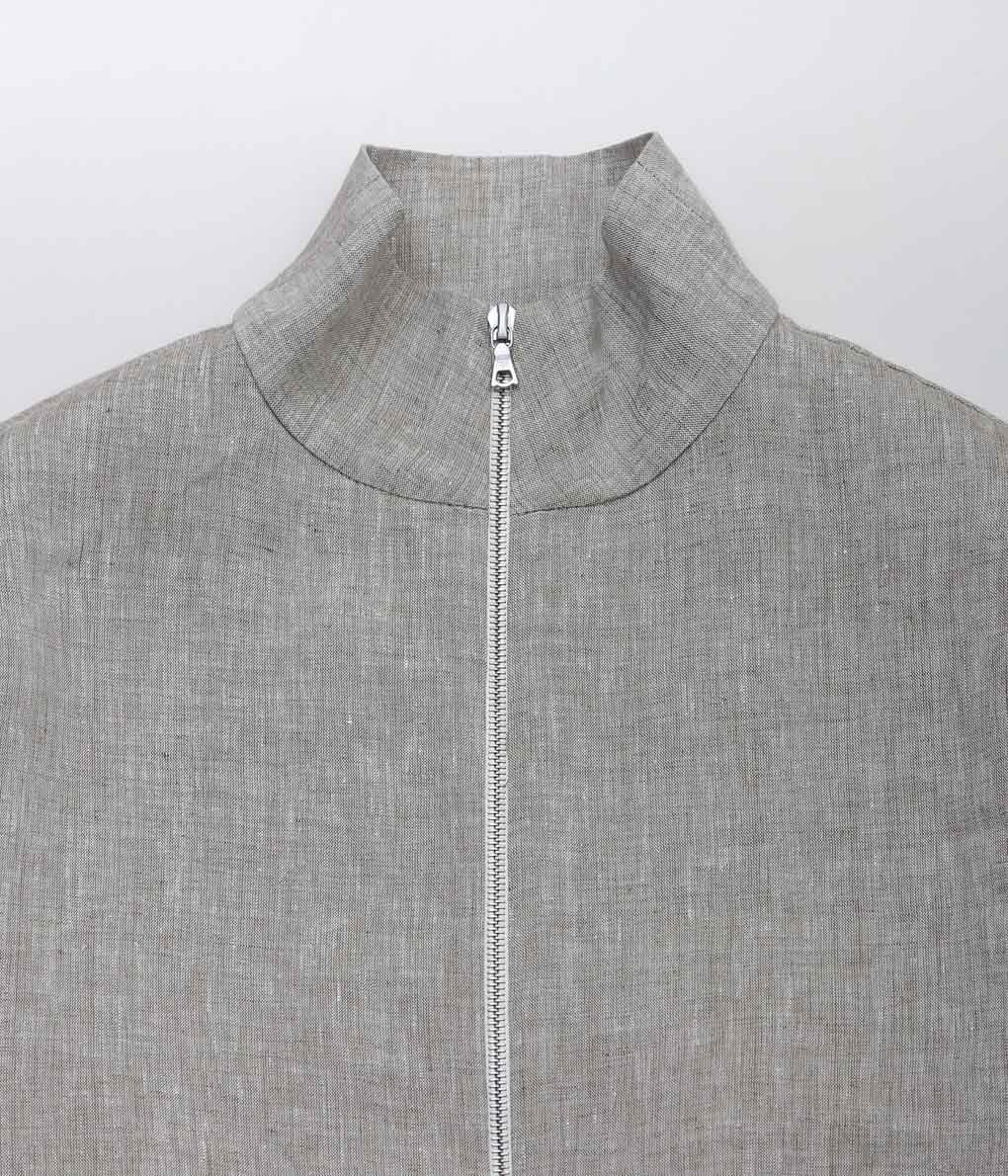 GABRIELA COLL GARMENTS ''NO.311 LINEN POCKET ZIPPER JACKET'' (GREY MELANGE)