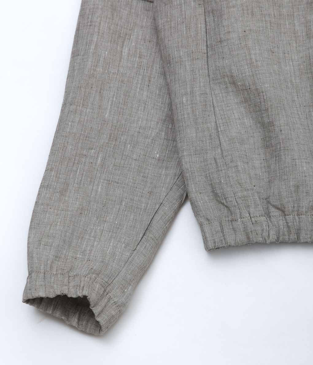 GABRIELA COLL GARMENTS ''NO.311 LINEN POCKET ZIPPER JACKET'' (GREY MELANGE)