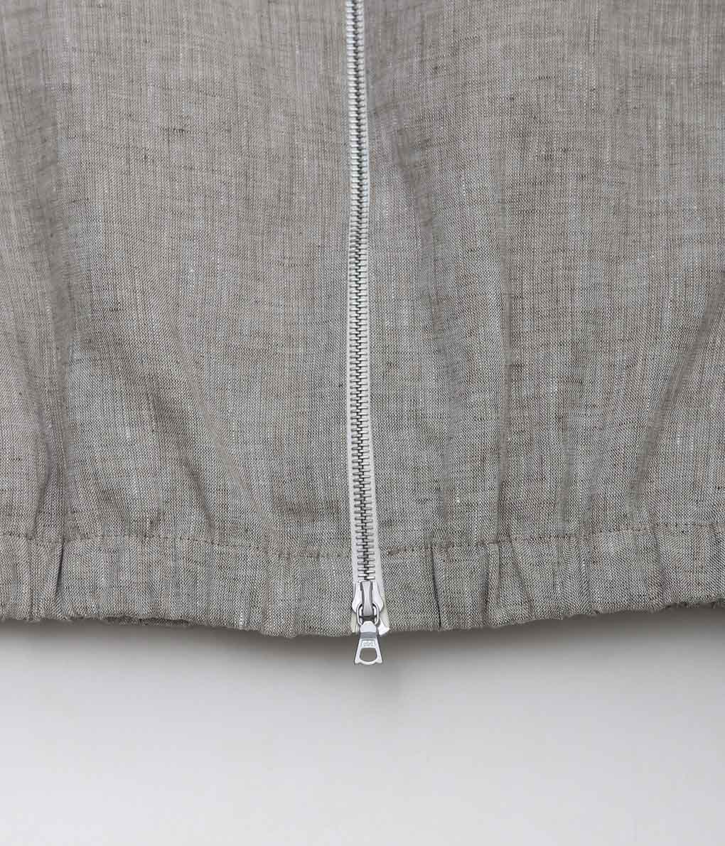 GABRIELA COLL GARMENTS ''NO.311 LINEN POCKET ZIPPER JACKET'' (GREY MELANGE)