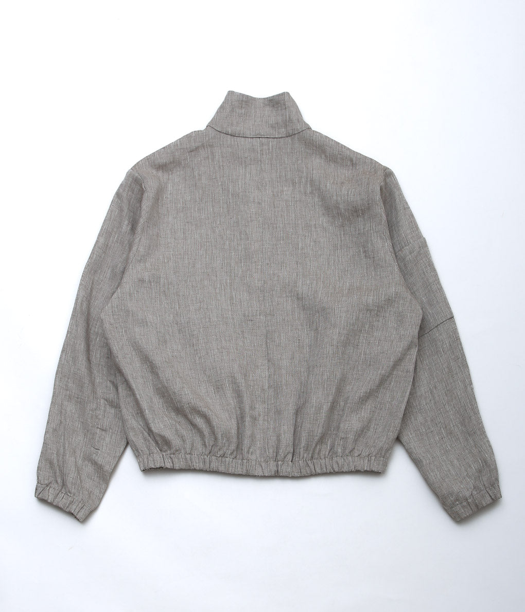 GABRIELA COLL GARMENTS ''NO.311 LINEN POCKET ZIPPER JACKET'' (GREY MELANGE)