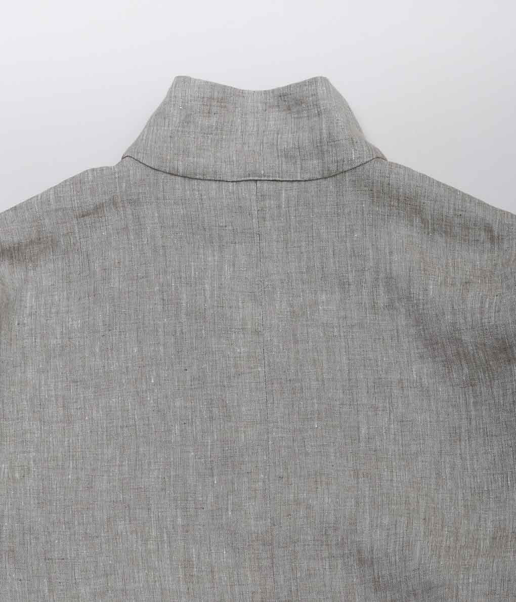 GABRIELA COLL GARMENTS ''NO.311 LINEN POCKET ZIPPER JACKET'' (GREY MELANGE)