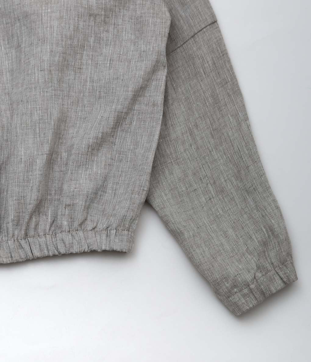 GABRIELA COLL GARMENTS ''NO.311 LINEN POCKET ZIPPER JACKET'' (GREY MELANGE)