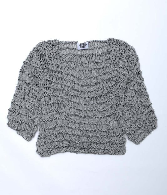 GABRIELA COLL GARMENTS ''NO.315 HAND KNOTTED LINEN JUMPER'' (LIGHT GRAY)