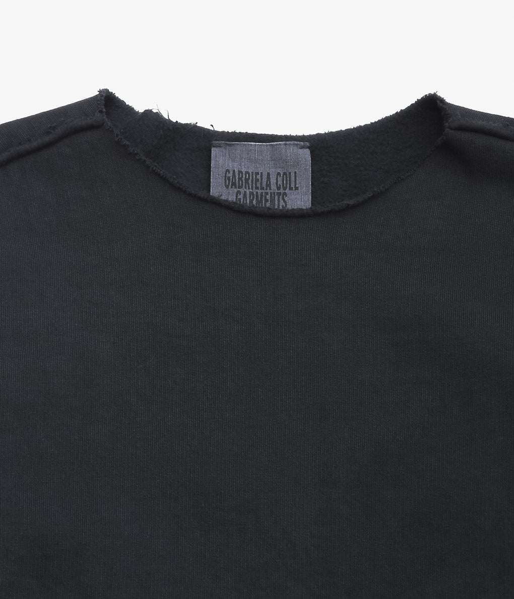 GABRIELA COLL GARMENTS ''NO.317 ORGANIC COTTON FLEECE TOP'' (BLACK