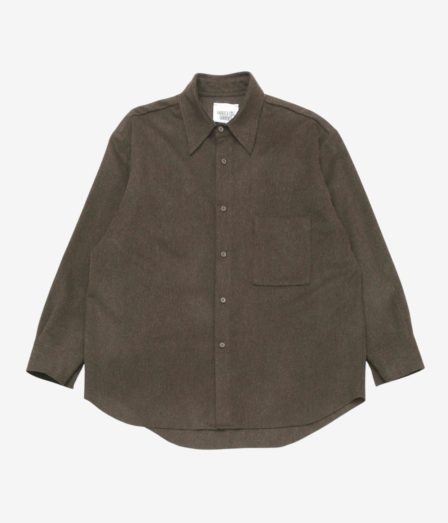 GABRIELA COLL GARMENTS "NO.328 HEAVY WOOL OVERSIZED SHIRT" (BROWN)