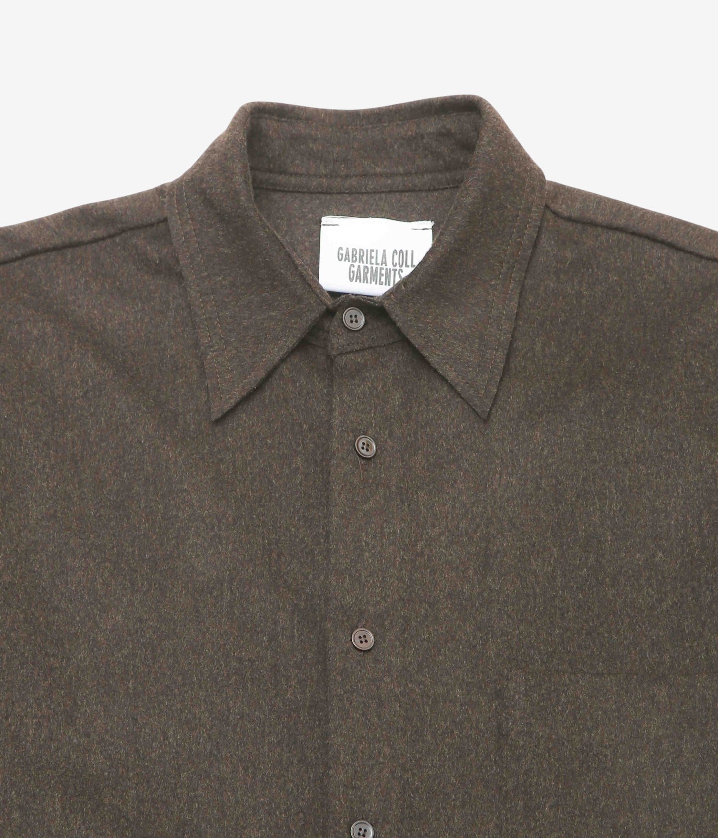 GABRIELA COLL GARMENTS "NO.328 HEAVY WOOL OVERSIZED SHIRT" (BROWN)