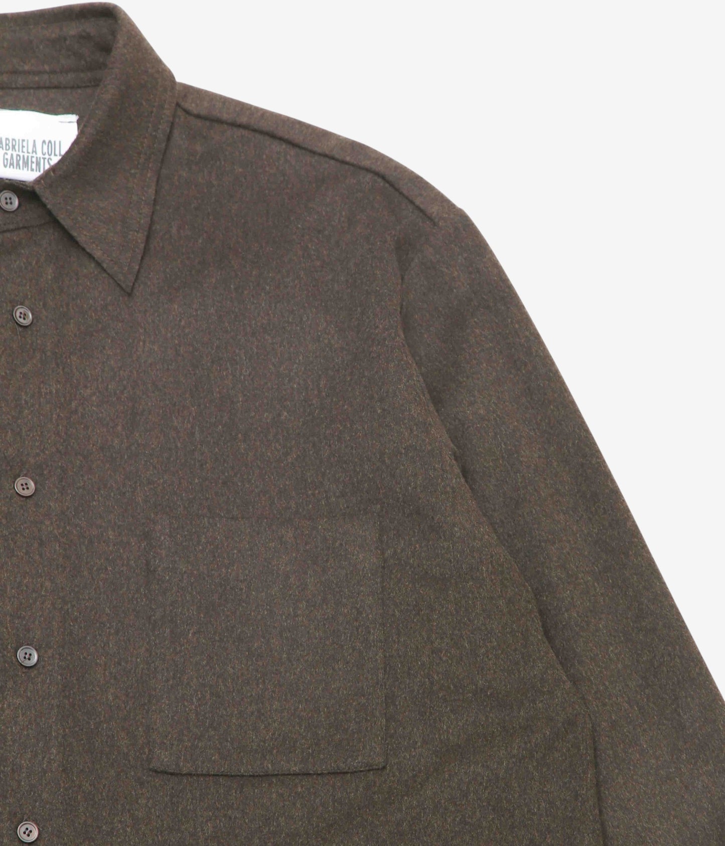 GABRIELA COLL GARMENTS "NO.328 HEAVY WOOL OVERSIZED SHIRT" (BROWN)