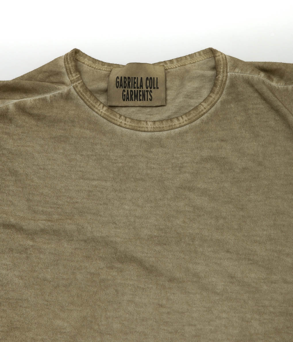 GABRIELA COLL GARMENTS ''NO.33 ORGANIC COTTON SLEEVELESS T-SHIRT'' (OFF GREEN)