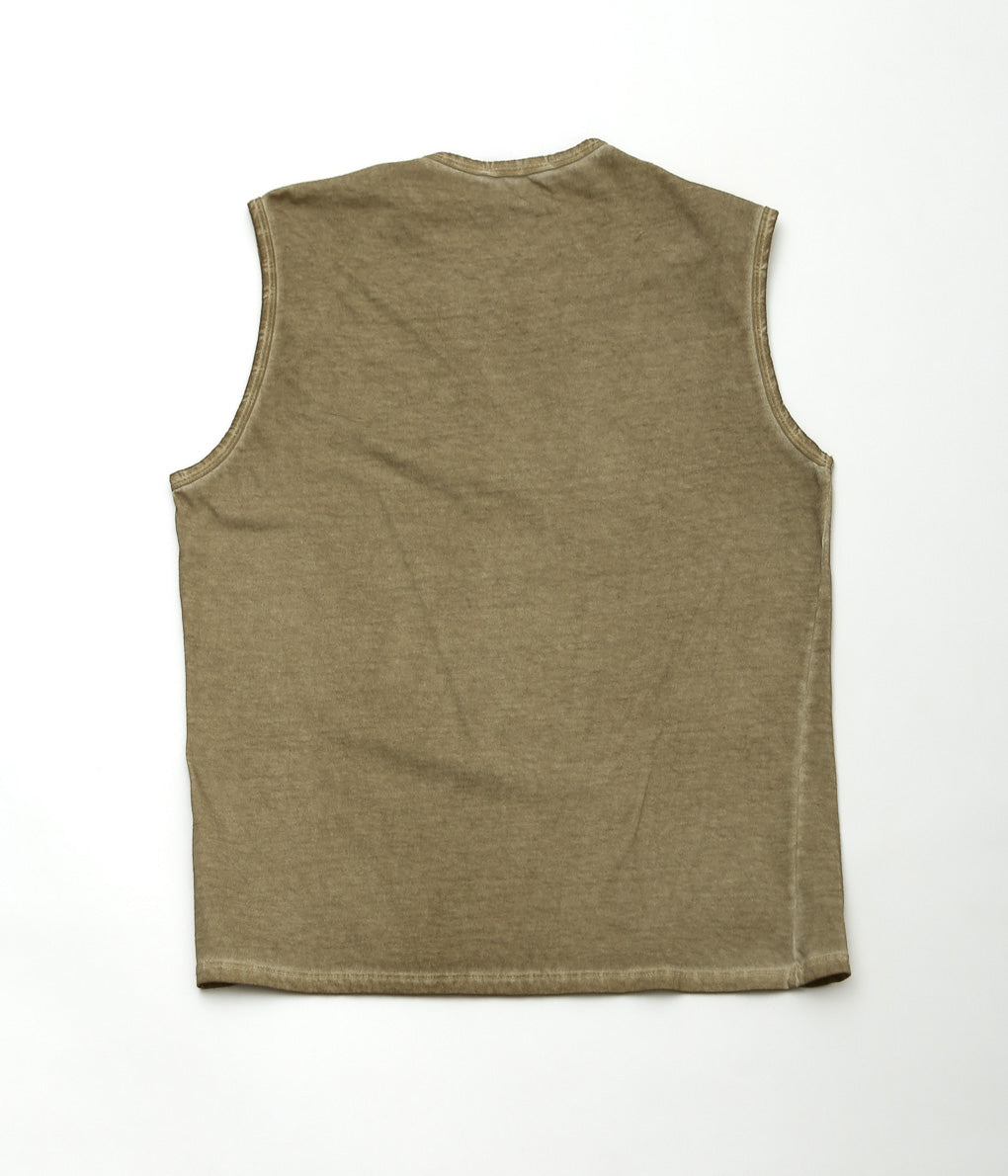 GABRIELA COLL GARMENTS ''NO.33 ORGANIC COTTON SLEEVELESS T-SHIRT'' (OFF GREEN)