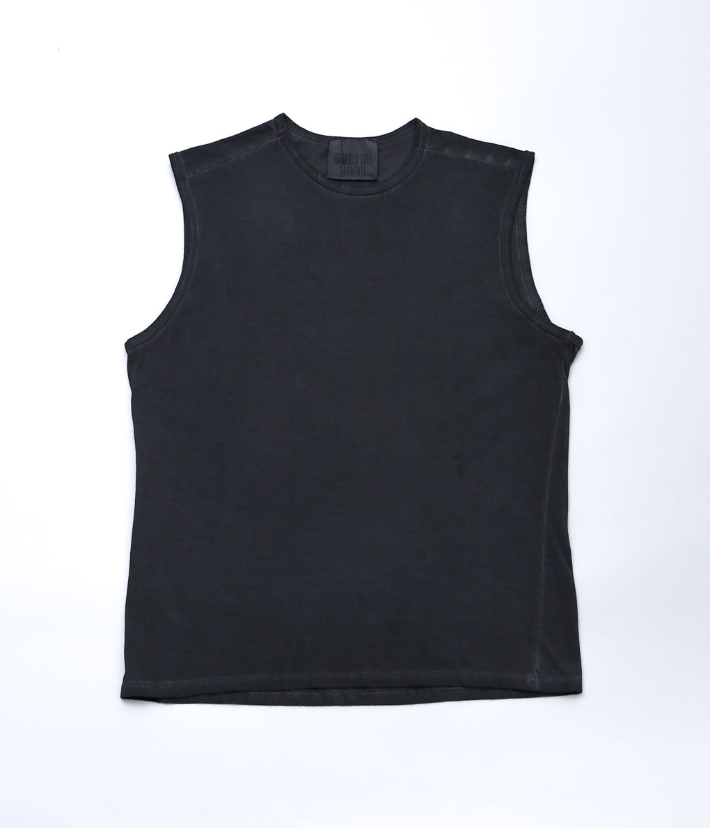 GABRIELA COLL GARMENTS ''NO.33 ORGANIC COTTON SLEEVELESS T-SHIRT ''(BLACK)