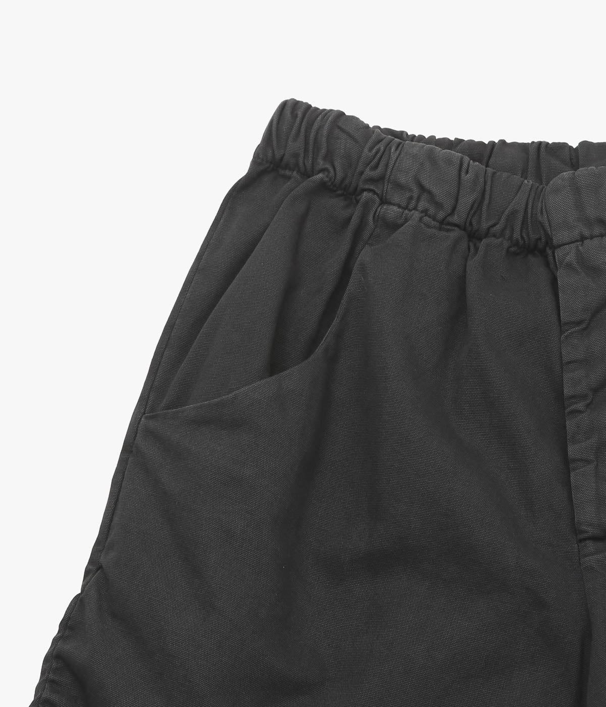 GABRIELA COLL GARMENTS ''NO.330 THIN CANVAS DRAPED SHORT TROUSERS'' (BLACK)