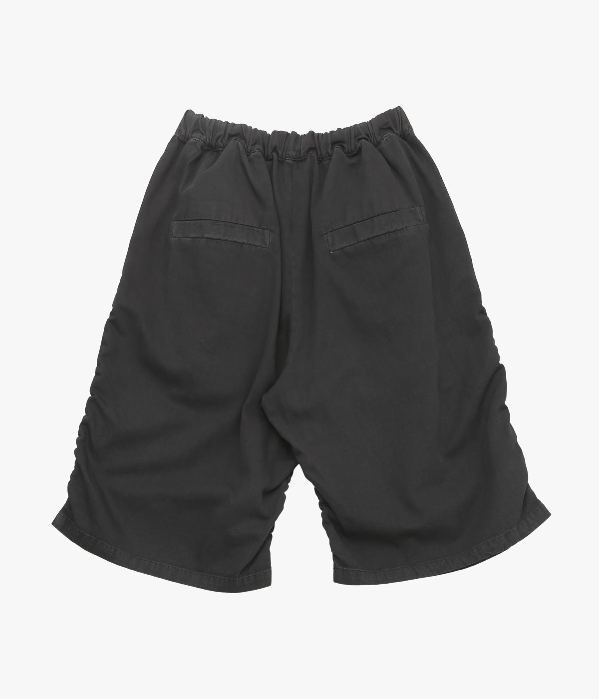 GABRIELA COLL GARMENTS ''NO.330 THIN CANVAS DRAPED SHORT TROUSERS'' (BLACK)