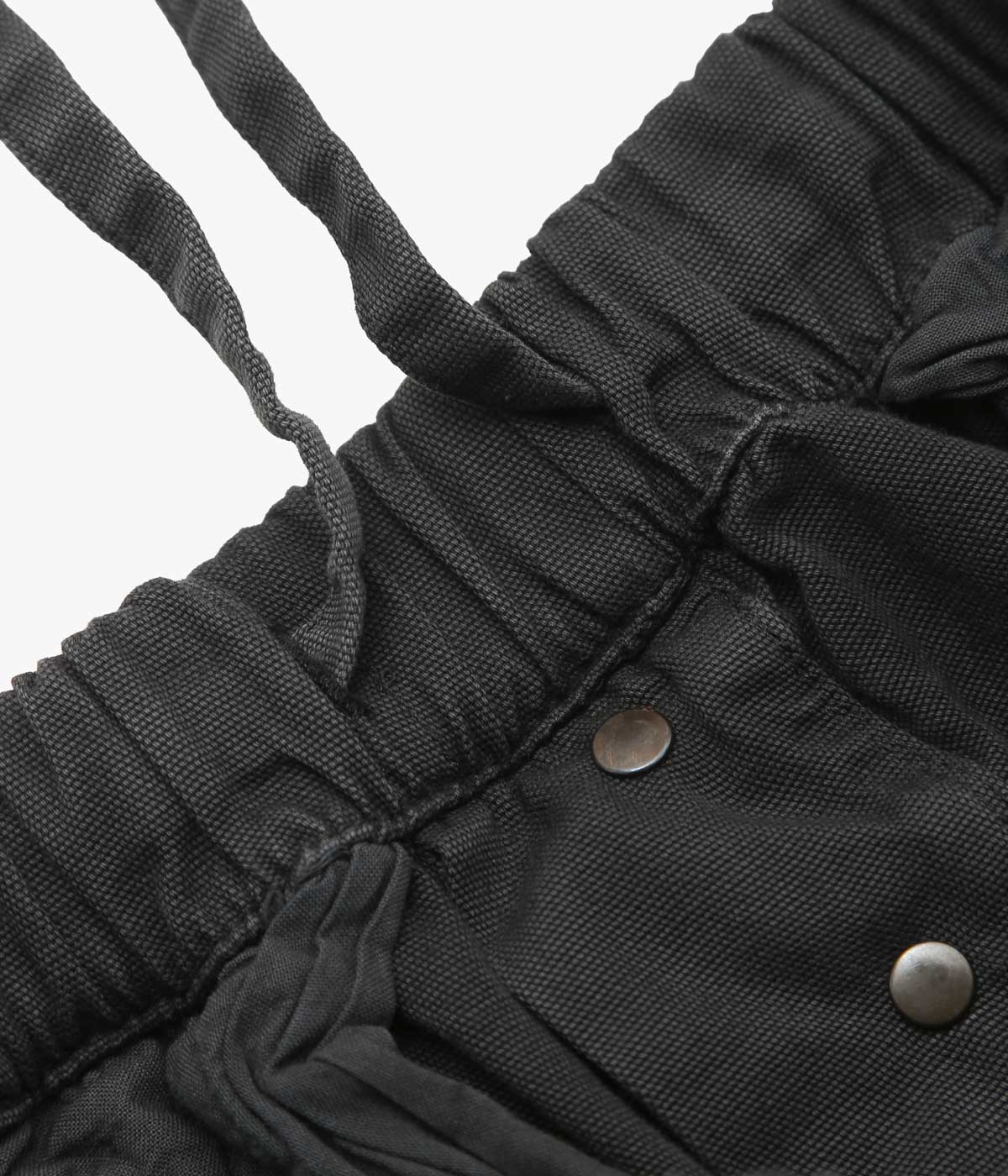 GABRIELA COLL GARMENTS ''NO.330 THIN CANVAS DRAPED SHORT TROUSERS'' (BLACK)