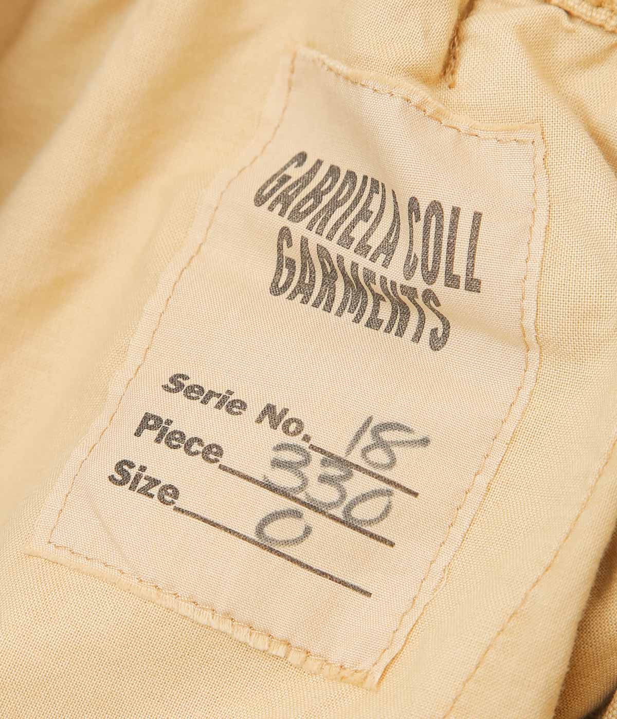GABRIELA COLL GARMENTS ''NO.330 THIN CANVAS DRAPED SHORT TROUSERS'' (SAND)