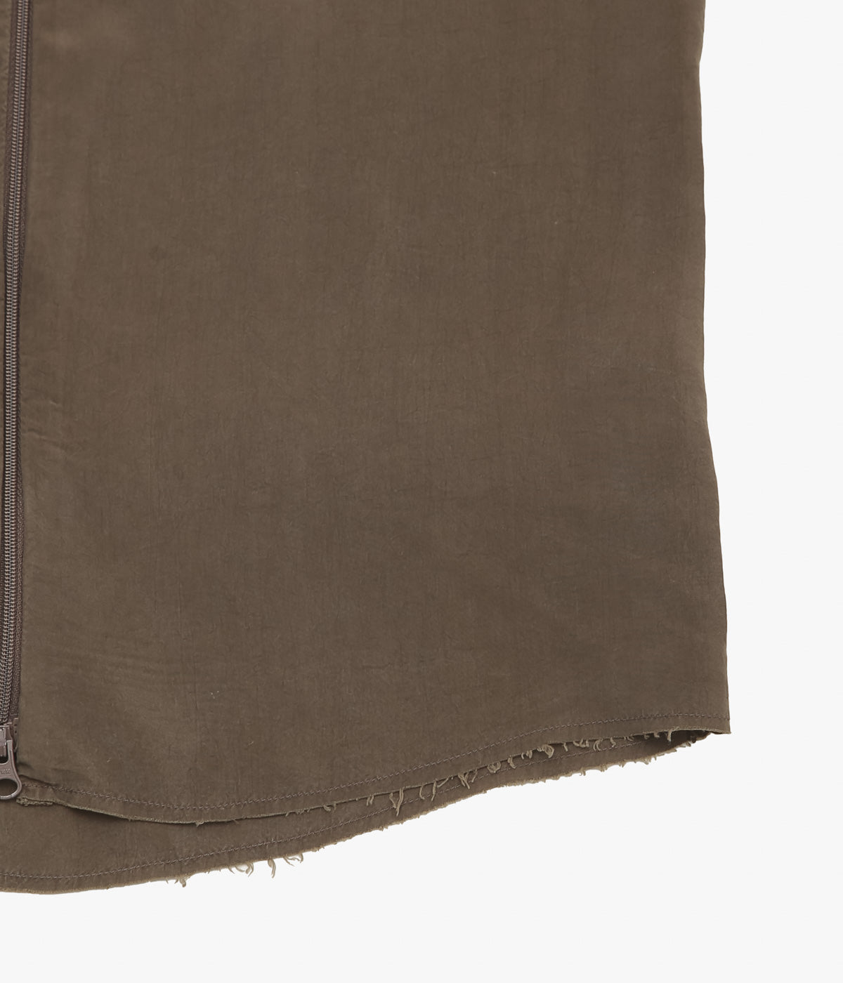 GABRIELA COLL GARMENTS ''NO.335 CUPRO SLEEVELESS HOODED ZIPPER TOP''(BROWN)