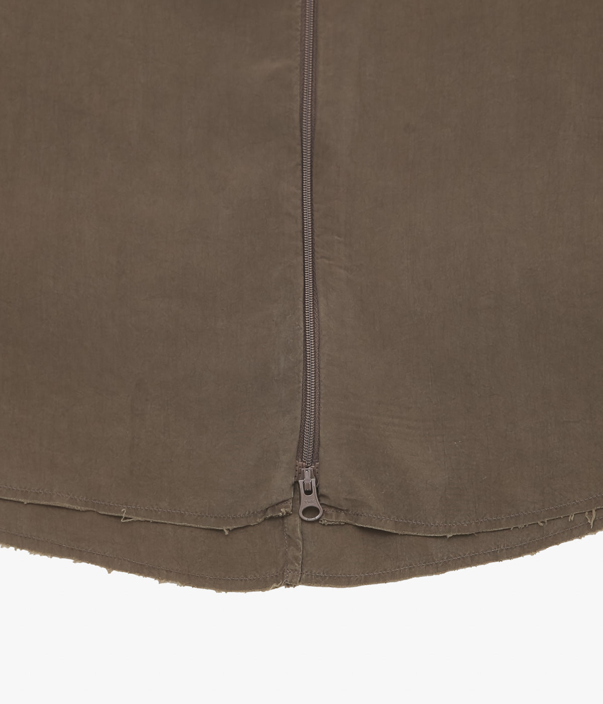 GABRIELA COLL GARMENTS ''NO.335 CUPRO SLEEVELESS HOODED ZIPPER TOP''(BROWN)