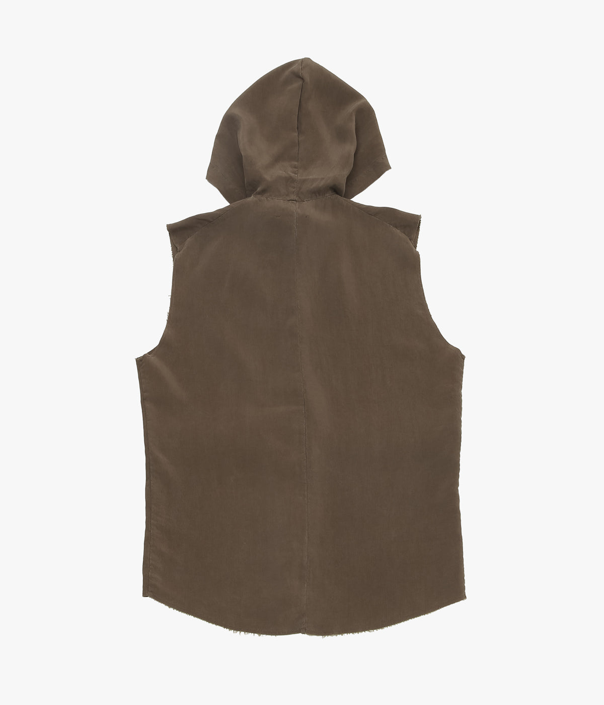 GABRIELA COLL GARMENTS ''NO.335 CUPRO SLEEVELESS HOODED ZIPPER TOP''(BROWN)