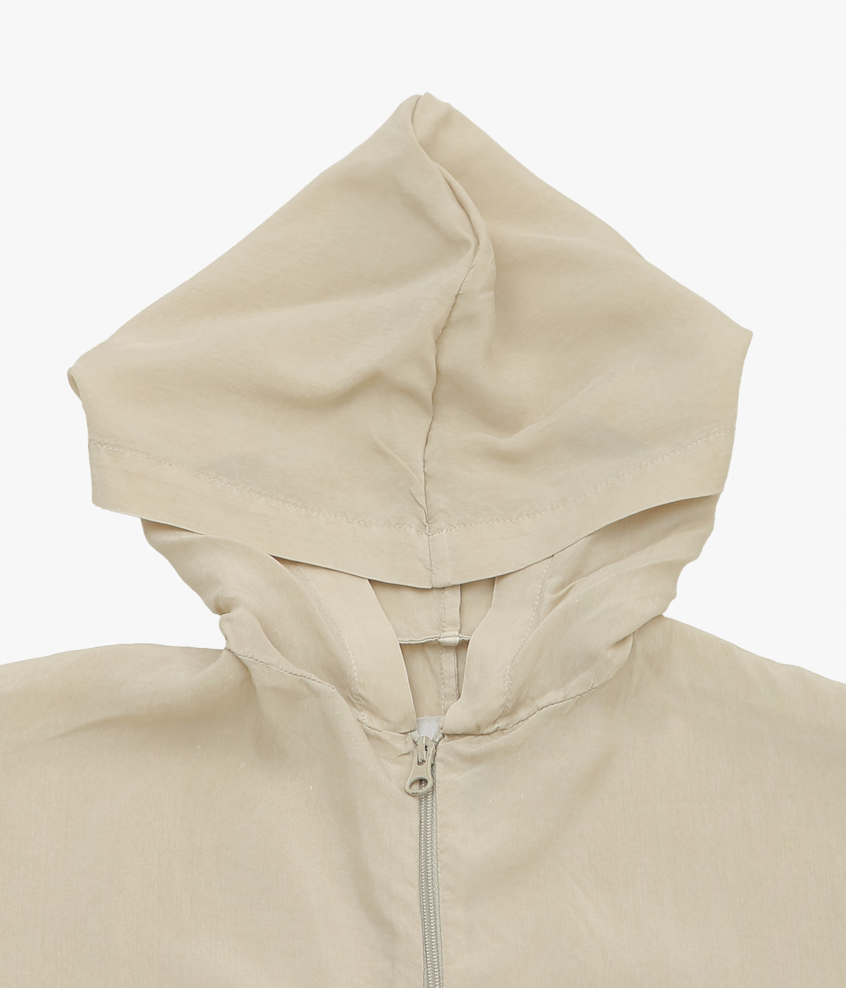 GABRIELA COLL GARMENTS ''NO.335 CUPRO SLEEVELESS HOODED ZIPPER TOP'' (STONE)