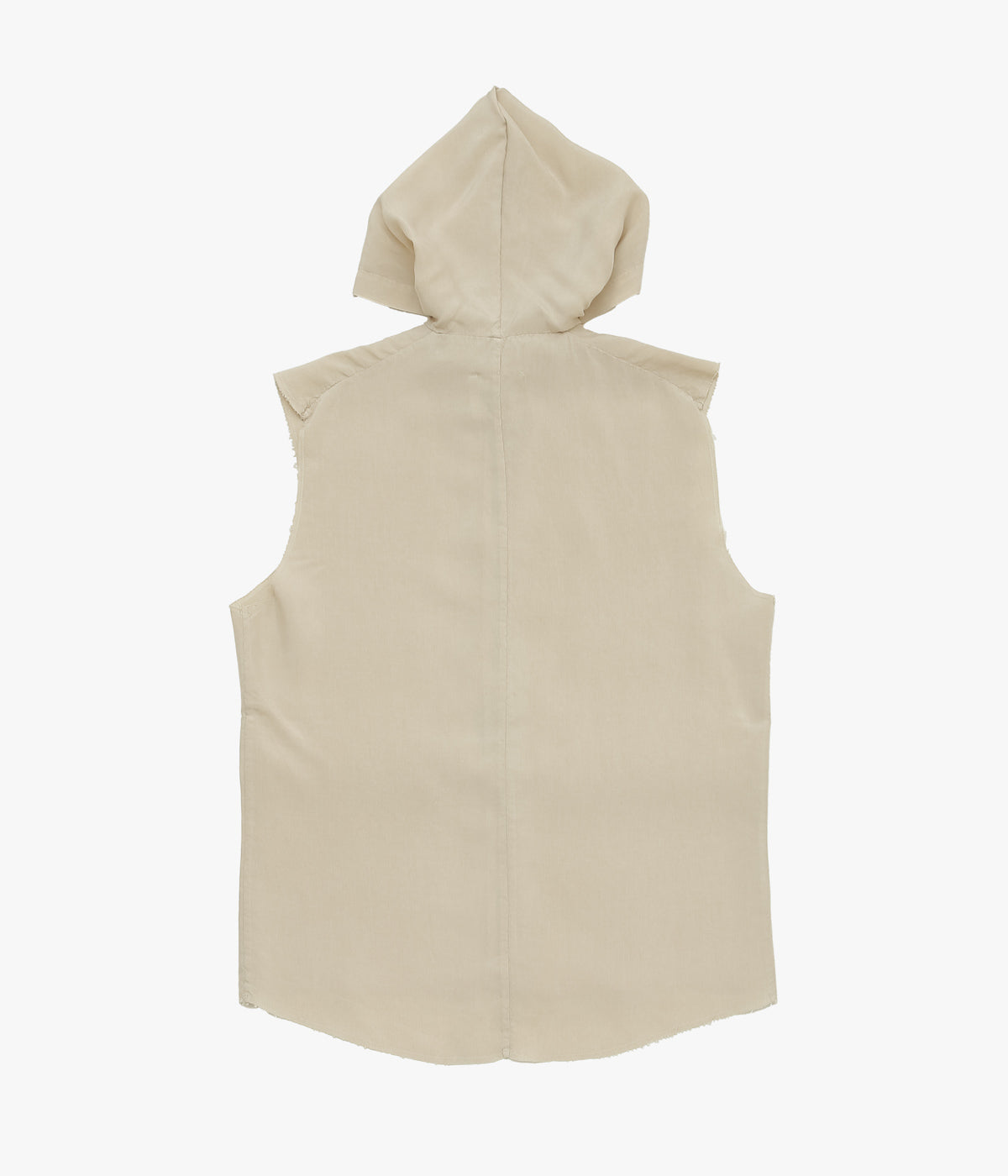 GABRIELA COLL GARMENTS ''NO.335 CUPRO SLEEVELESS HOODED ZIPPER TOP'' (STONE)