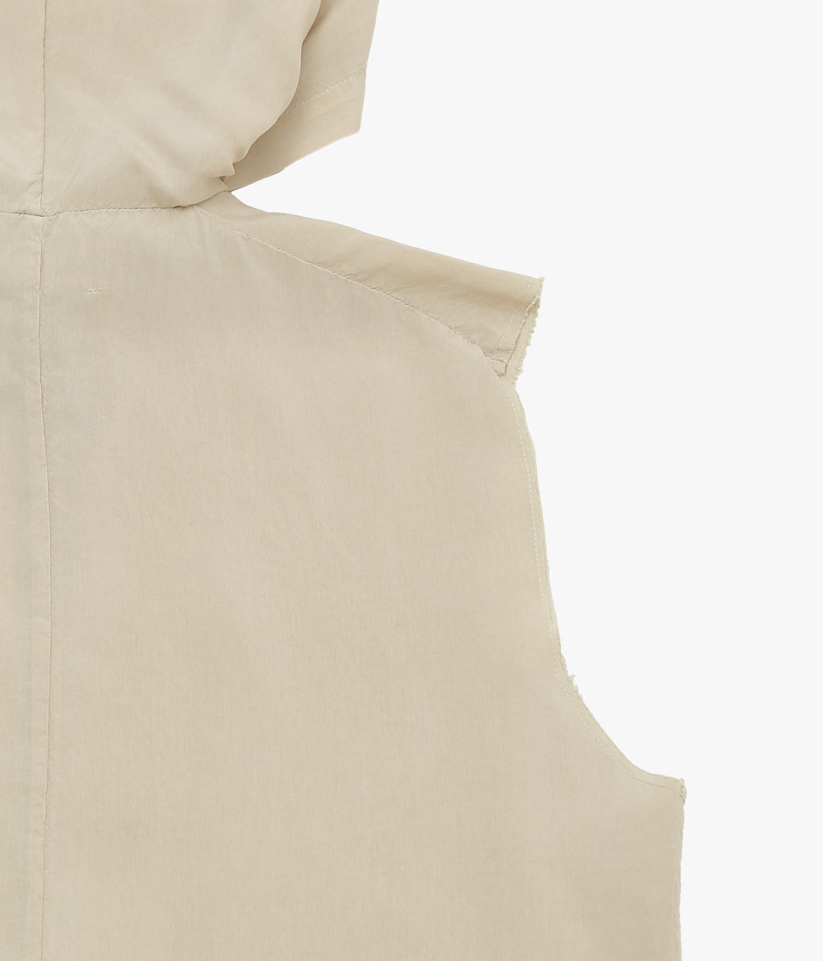 GABRIELA COLL GARMENTS ''NO.335 CUPRO SLEEVELESS HOODED ZIPPER TOP'' (STONE)