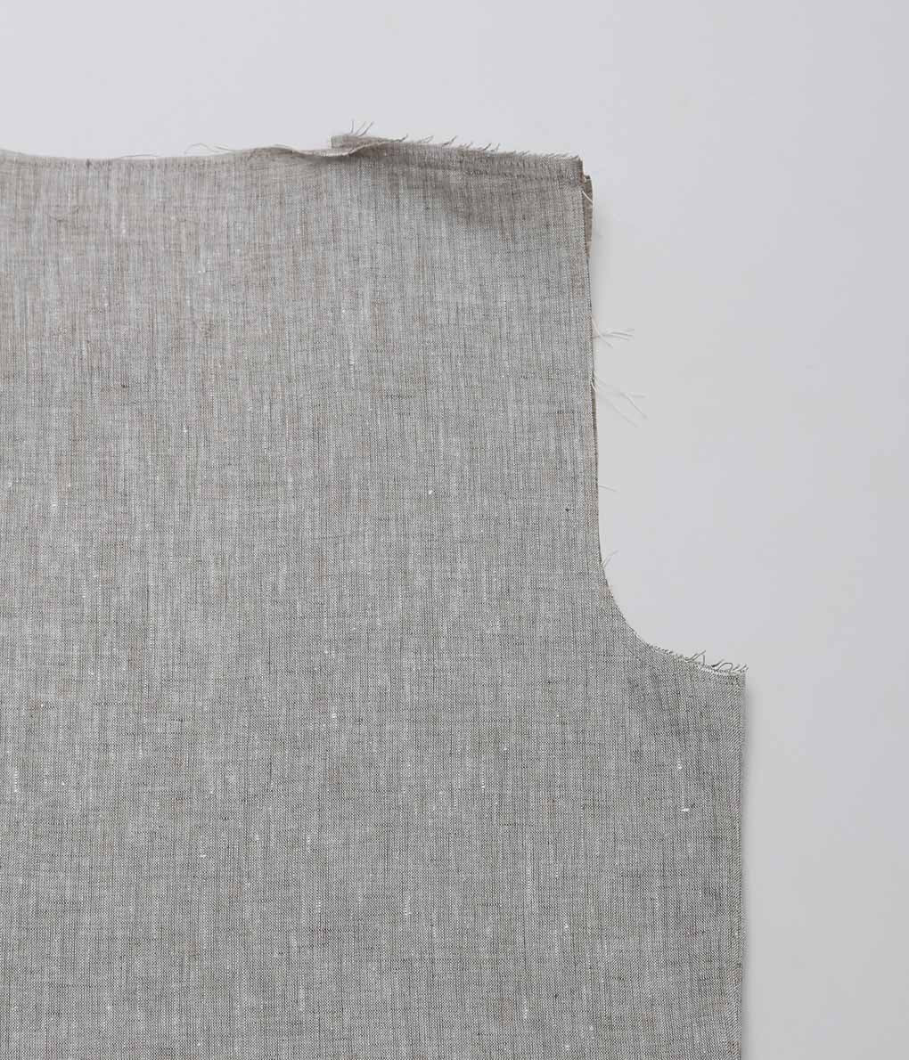 GABRIELA COLL GARMENTS ''NO.61 LINEN V-NECK DRESS ''(GREY MELANGE)