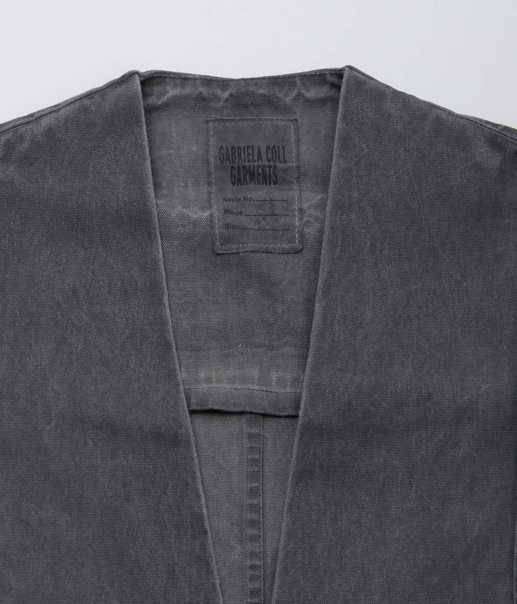 GABRIELA COLL GARMENTS ''NO.63 CANVAS FOLDED JACKET'' (WASHED BLACK)