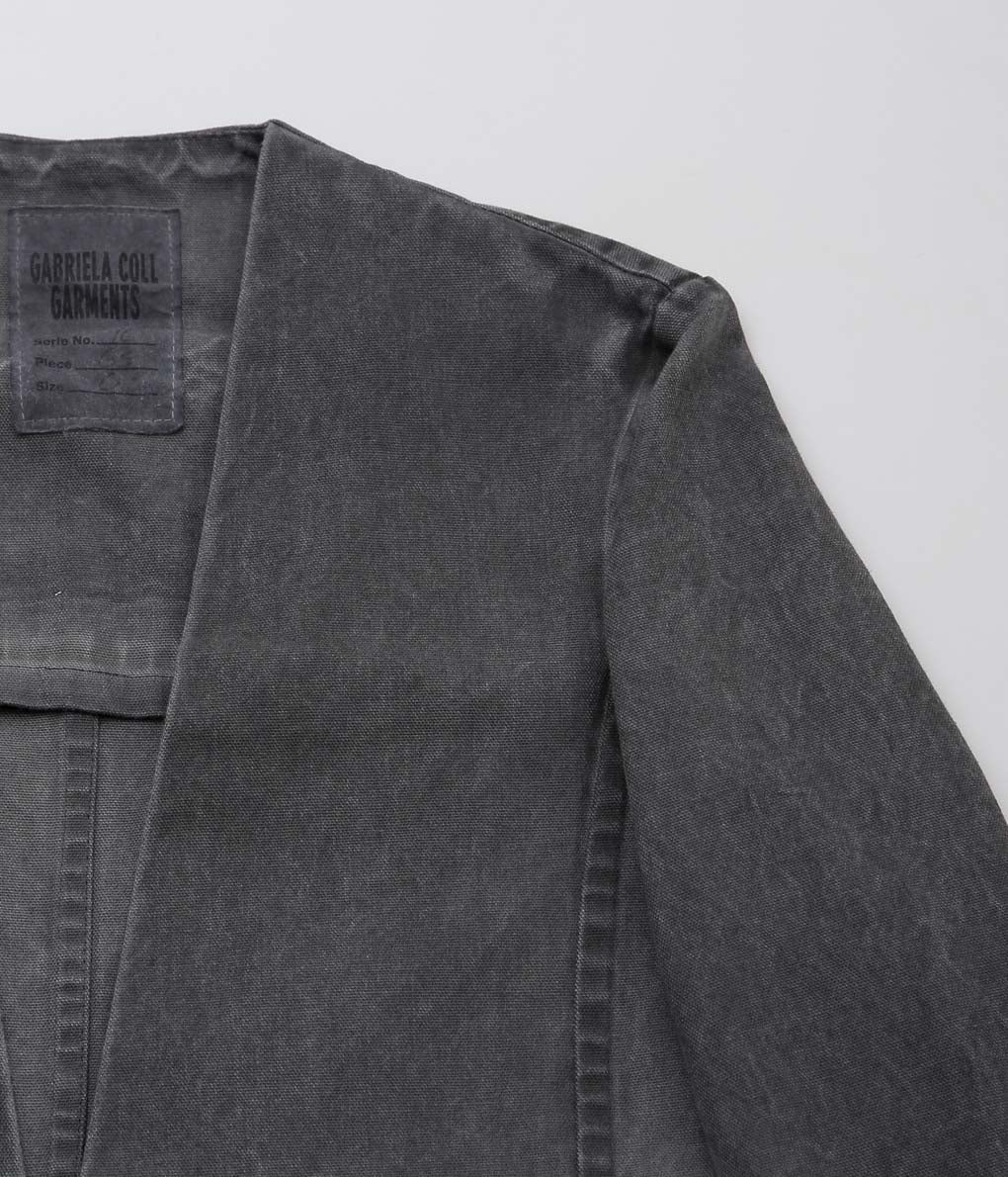 GABRIELA COLL GARMENTS ''NO.63 CANVAS FOLDED JACKET'' (WASHED BLACK)