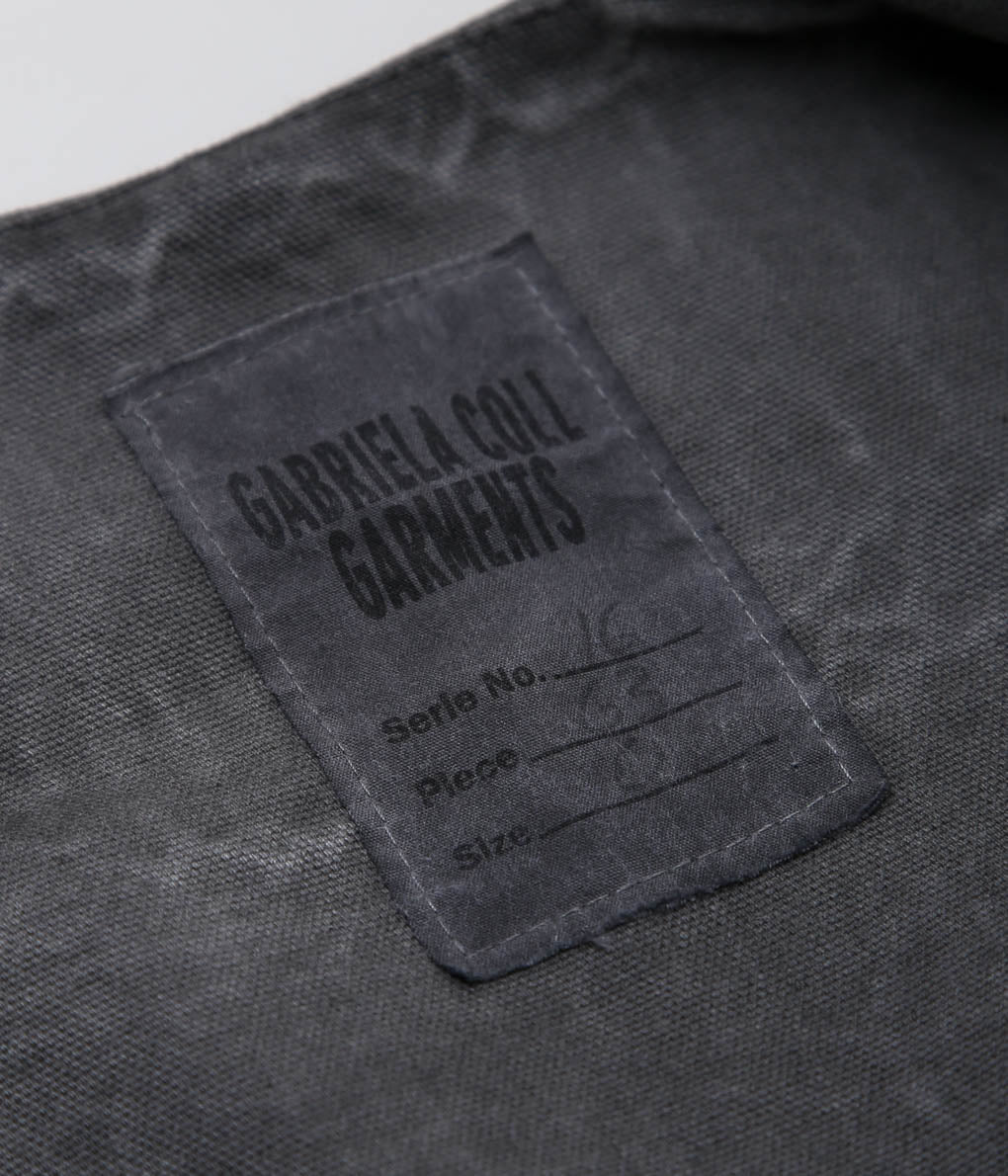 GABRIELA COLL GARMENTS ''NO.63 CANVAS FOLDED JACKET'' (WASHED BLACK)