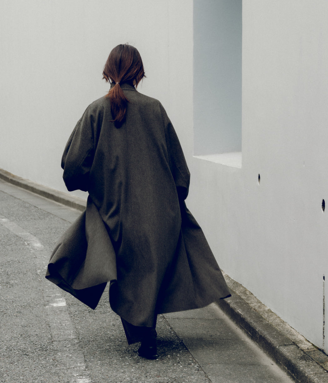 GABRIELA COLL GARMENTS ''NO.65 HEAVY WOOL OVERSIZED COAT'' (GREEN