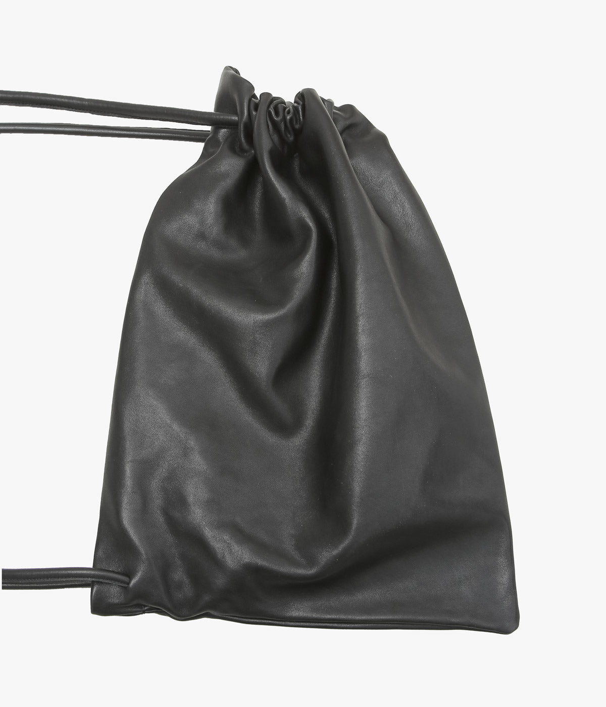 GABRIELA COLL GARMENTS ''NO.131 LEATHER GATHERED CROSSED BAG'' (BLACK)