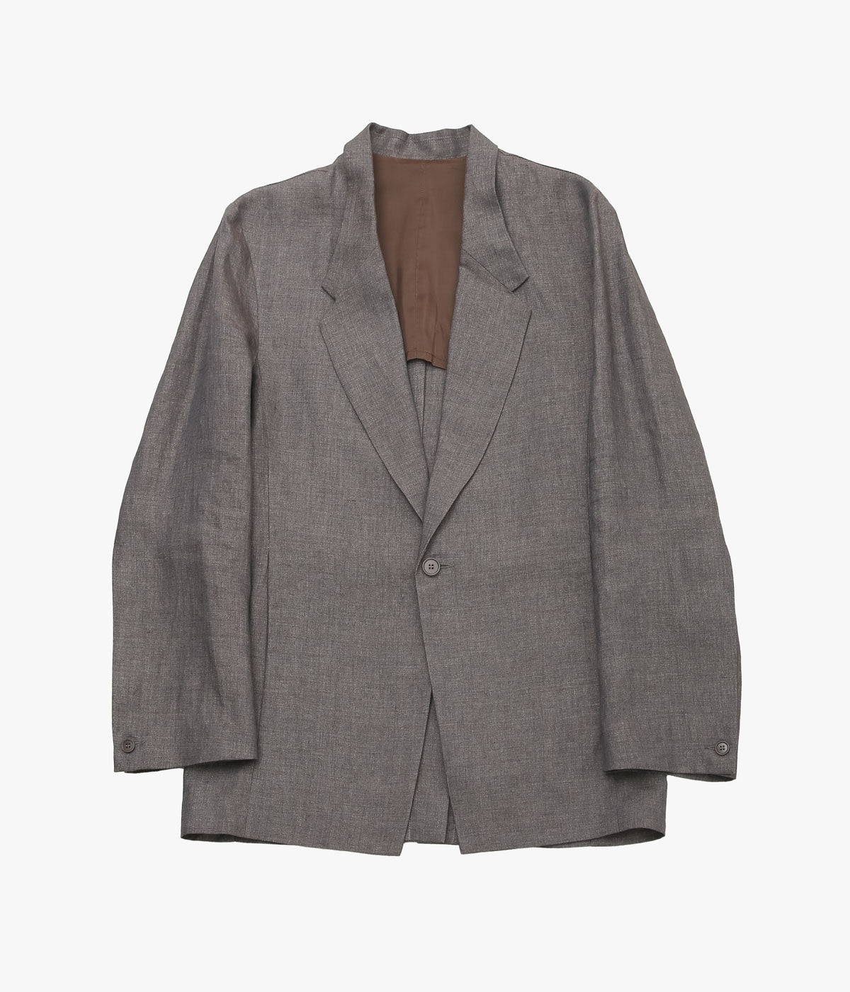 GABRIELA COLL GARMENTS ''NO.206 LINEN TAILORED JACKET'' (BROWN)
