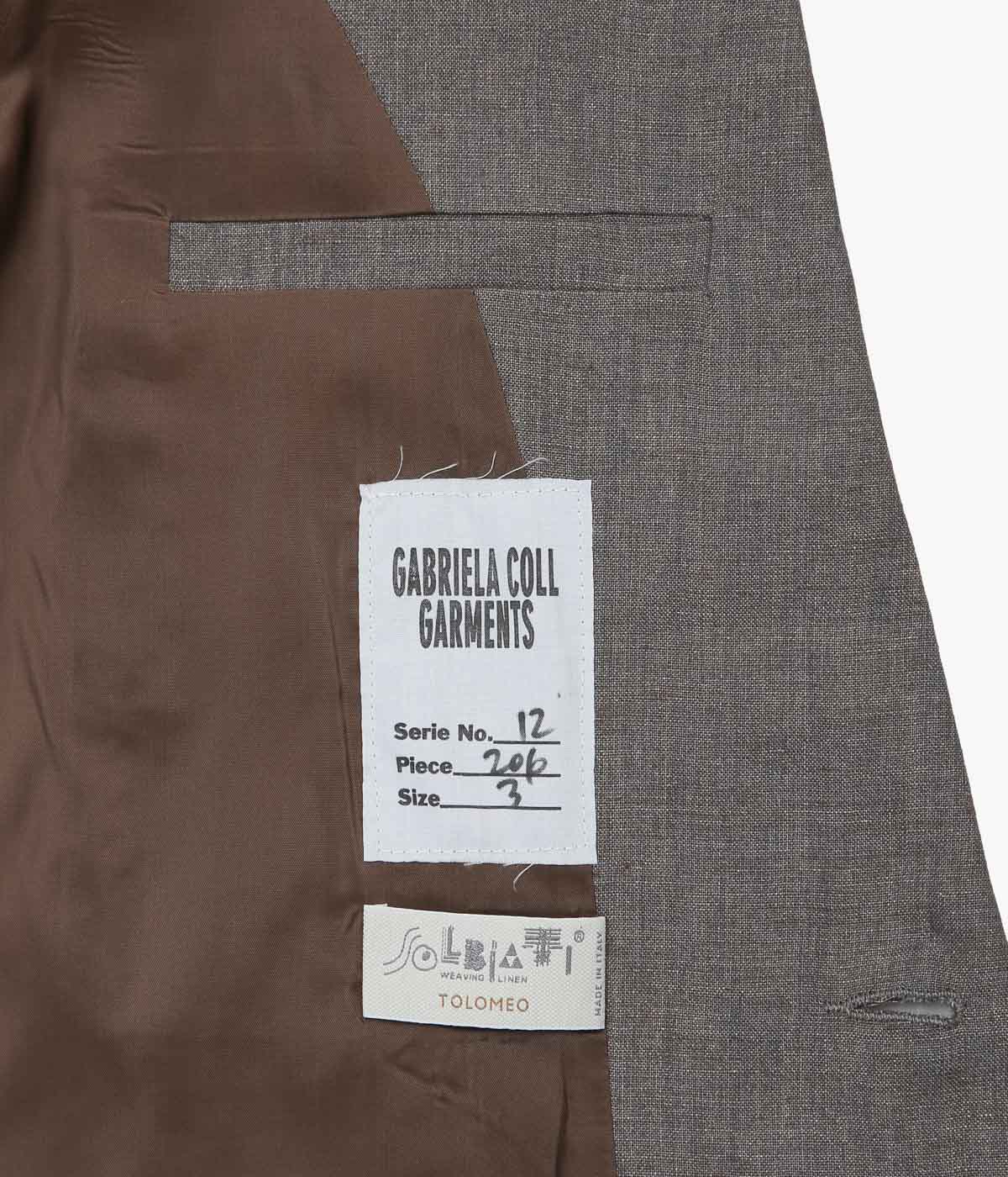 GABRIELA COLL GARMENTS ''NO.206 LINEN TAILORED JACKET'' (BROWN)