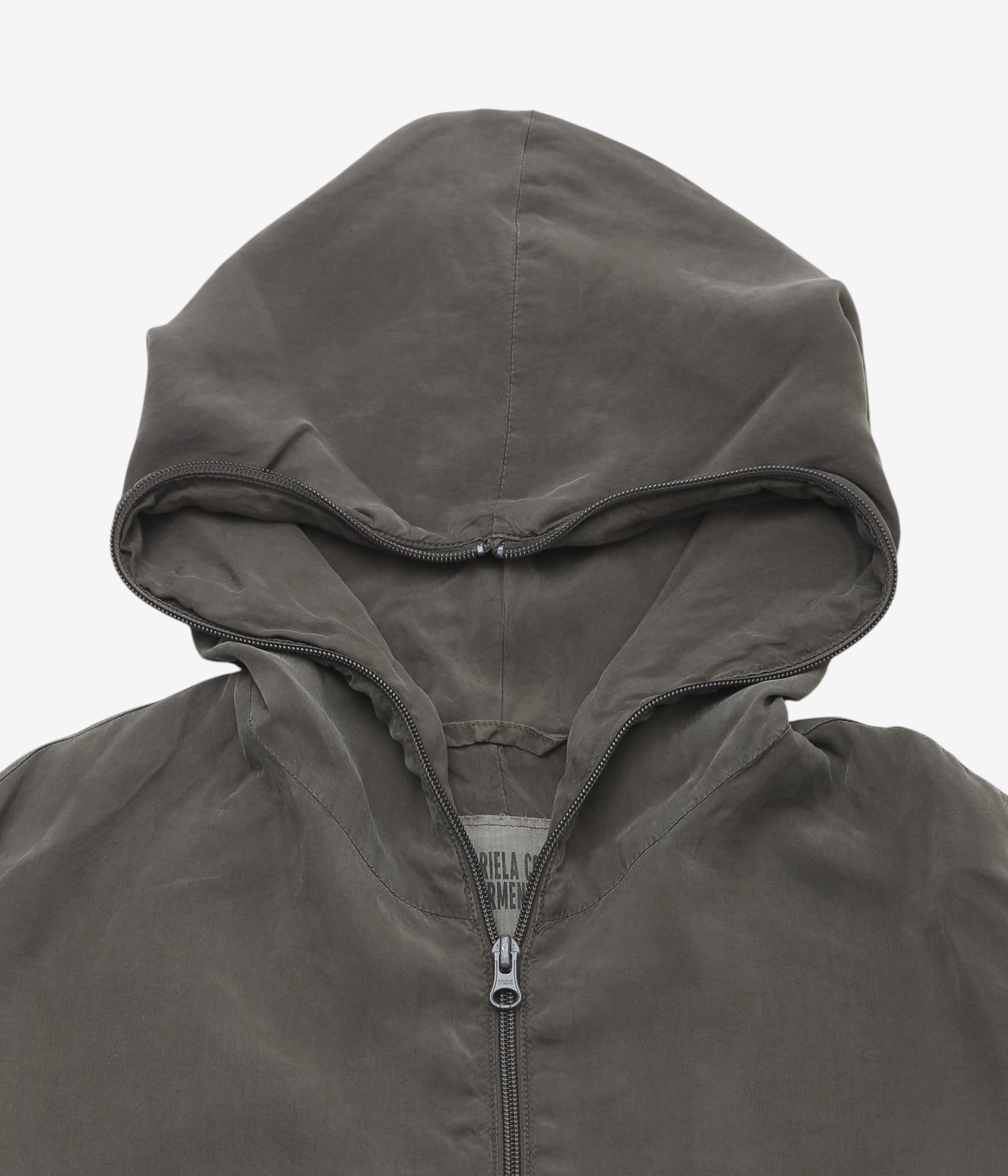 GABRIELA COLL GARMENTS ''NO.216 DOUBLE CUPRO HOODED ZIPPER JACKET'' (DUST)