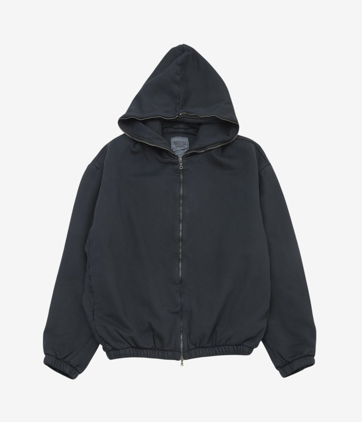 GABRIELA COLL GARMENTS ''NO.216 FLEECE HOODED ZIPPER JACKET'' (BLACK)